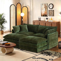 SoarFlash Chenille Sectional Sofa, Comfy Modular Coush Sofa with Ottoman, Modern 2 Seat Recliner Deep Seat Sofa Set for Living Room,Green