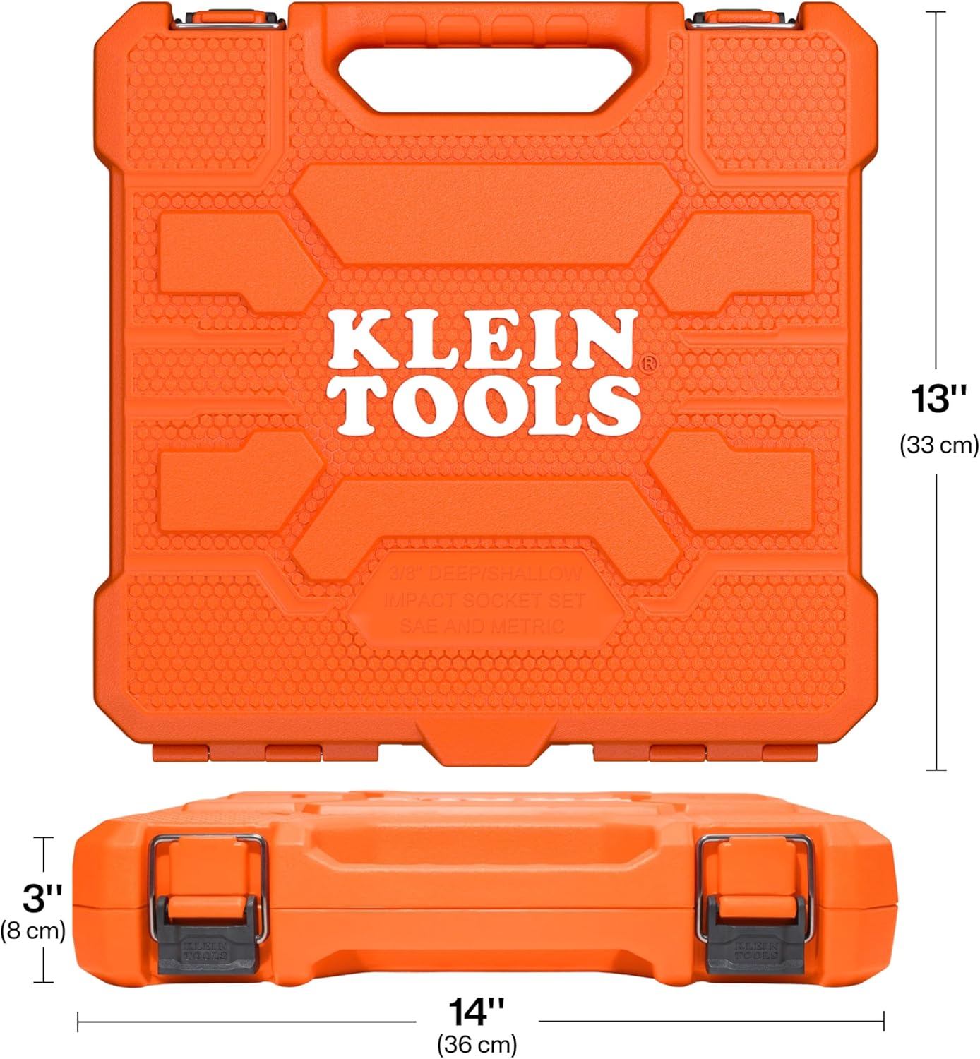 Klein Tools 65148HD KNECT Deep-Well and Shallow Impact Socket Set, 3/8-Inch Drive, SAE and Metric, 44-Piece Tool Set, Impact Driver, Swivel Adapter, Wrench Extensions, Removable Socket Organizer
