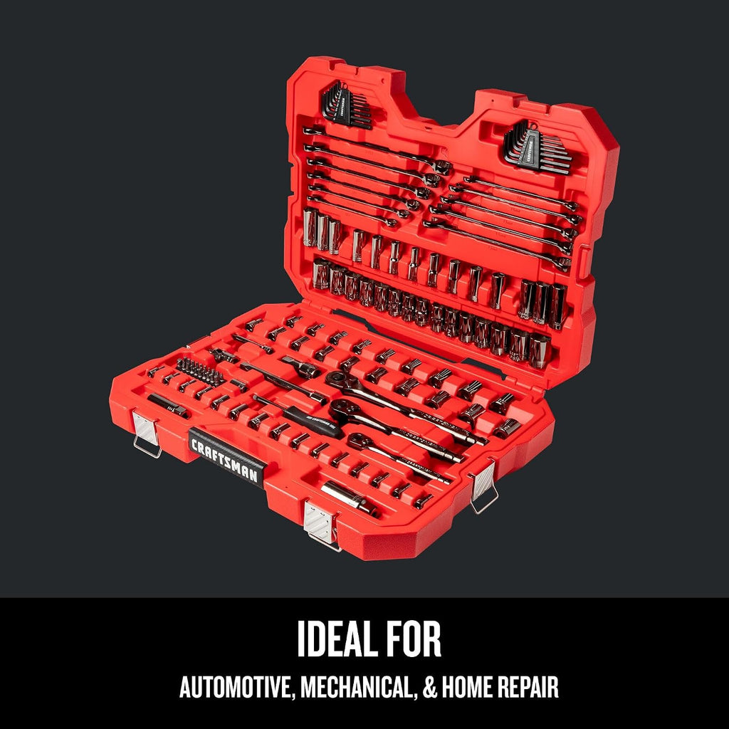 CRAFTSMAN Mechanics Tool Set, 1/4' & 3/8' & 1/2' Drive, SAE/Metric, 121 Piece (CMMT12033)