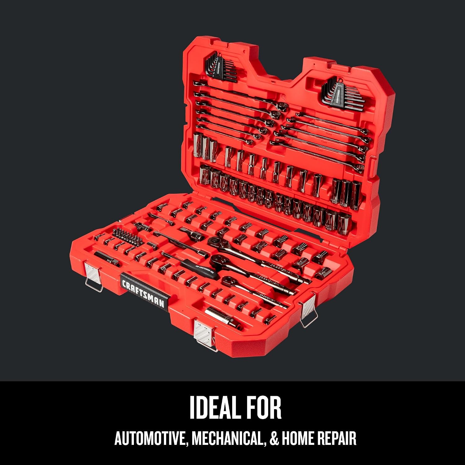 CRAFTSMAN Mechanics Tool Set, 1/4' & 3/8' & 1/2' Drive, SAE/Metric, 121 Piece (CMMT12033)