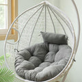 HUHJYUGE Egg Chair Cushion Outdoor, Hanging Chair Cushion Only, Thicken Hanging Basket Seat Cushion with Pillow, Skin-Friendly, Detachable, Soft Not-Slip, for Home Garden (C)