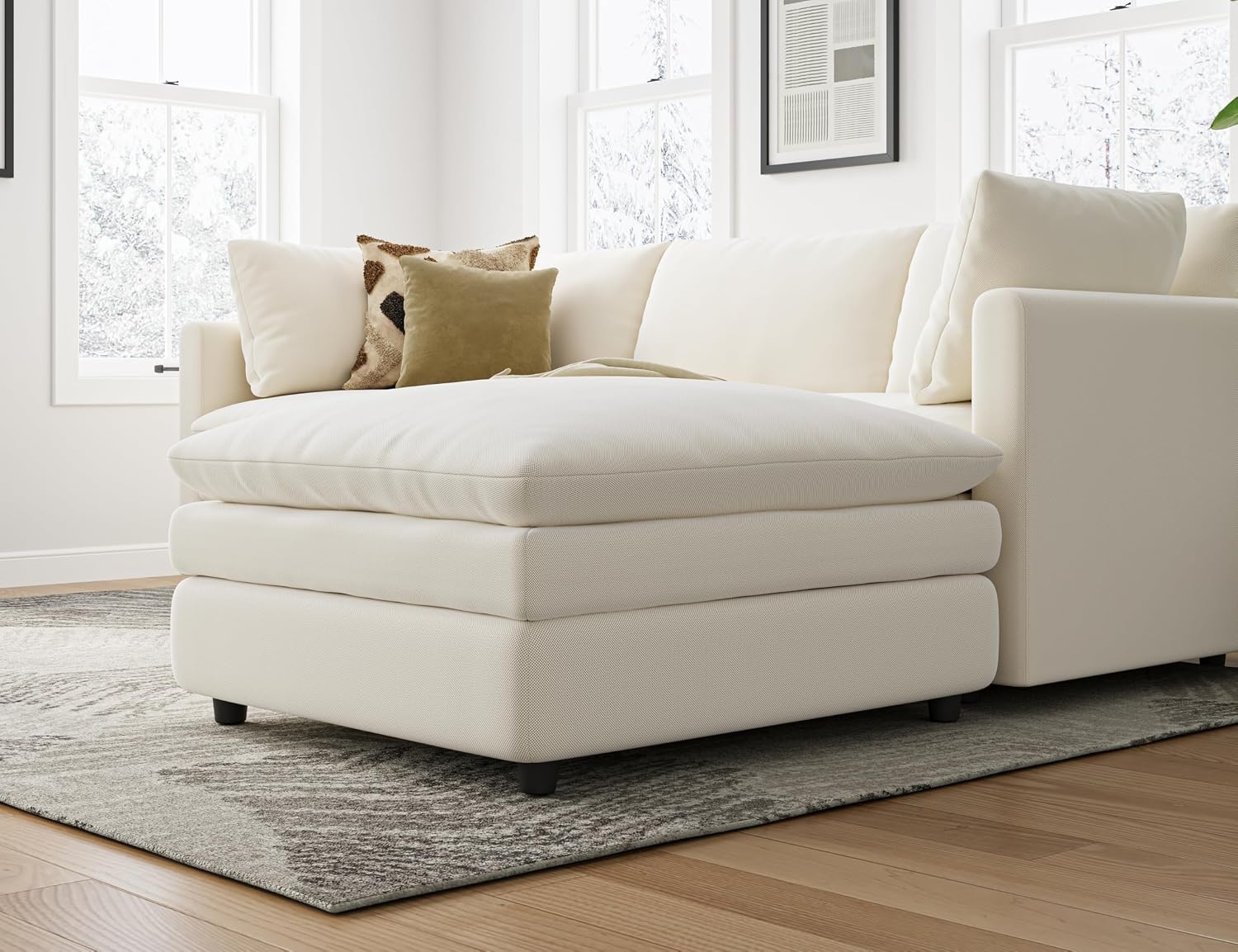 Txtin's Cloud Couches for Living Room L Shaped Sectional Couch with Ottoman Deep Plush 4 Seats Sofa Modern Sofa for Apartment
