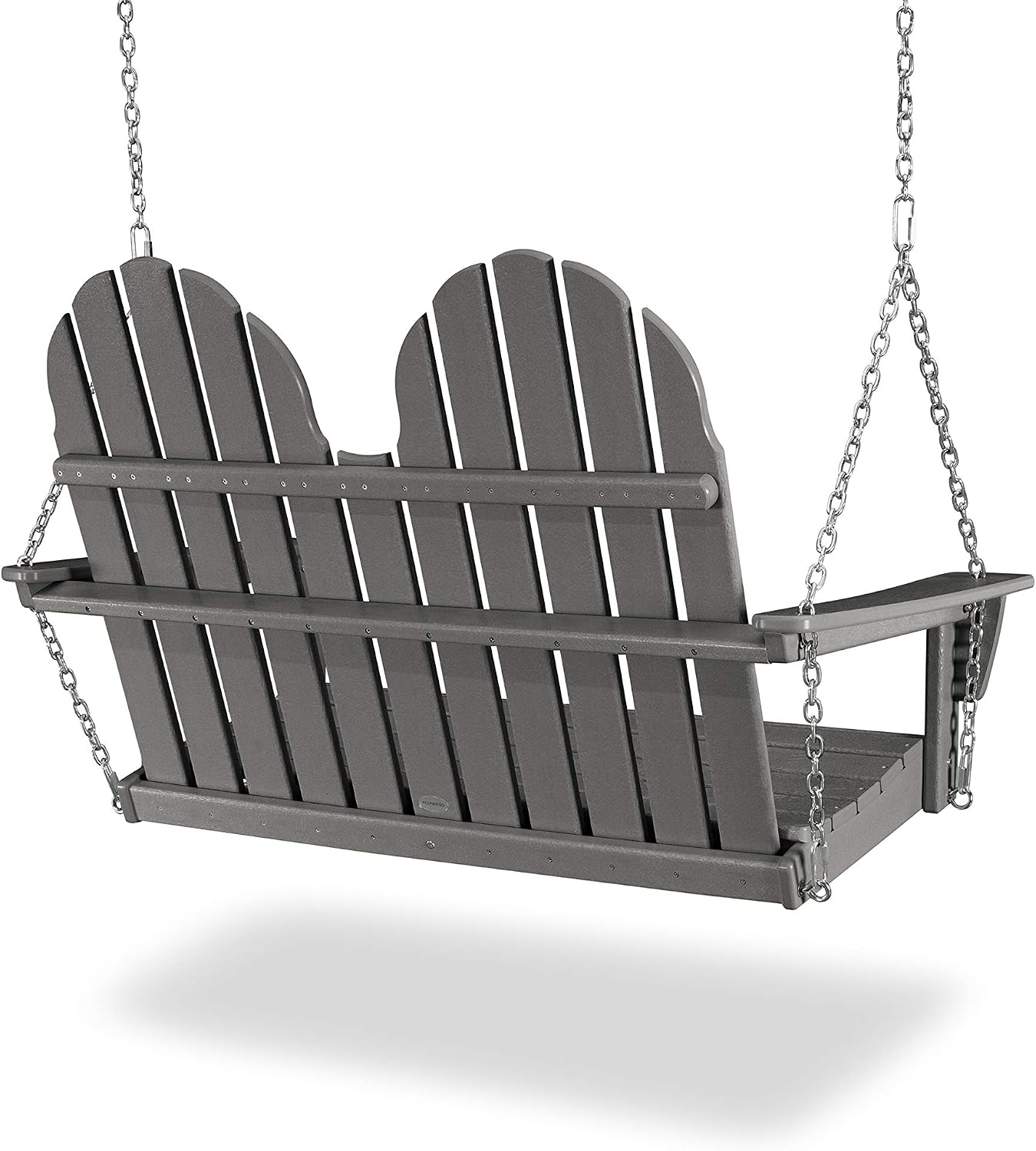 POLYWOOD Vineyard 2-Person Porch Swing, Sand - Heavy Duty HDPE Outdoor Hanging Swing for Front Porch, Patio & Balcony - Adult Garden Swing Bench with Chains