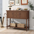 ARTPOWER Console Table for Entryway, Retro Wooden Table with Storage, 2 Doors & Drawers and Open Shelf, Behind Couch Sofa Table for Living Room, Foyer, Hallway, Brown