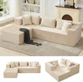 Modular Sectional Sofa Cloud Sectional Couch, 106' Comfy L Shaped Black Couches for Living Room,Oversized Sofa Sleeper with Deep Seat, No Assembly Required