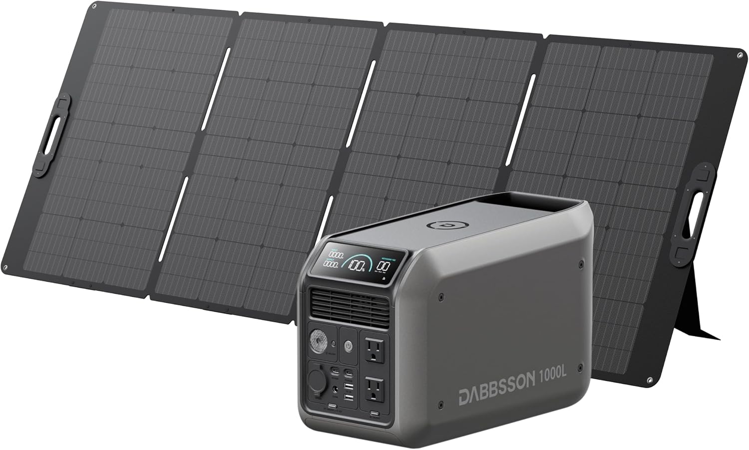 Dabbsson 1008Wh Solar Generator with 420W Solar Panel, Semi-Solid LiFePO4, 1200W AC Output,1600W Power-Boost, 1.2X Longer Runtime, 0-80% in 50 Min, 1000L Portable Power Station for Home/Camping/RV
