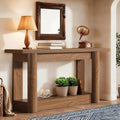 Tribesigns 63' Narrow Console Table, 2-Tier Storage Long Entryway Table, Sofa Foyer Furniture for Living Room, Entrance, Hallway, Rustic Brown
