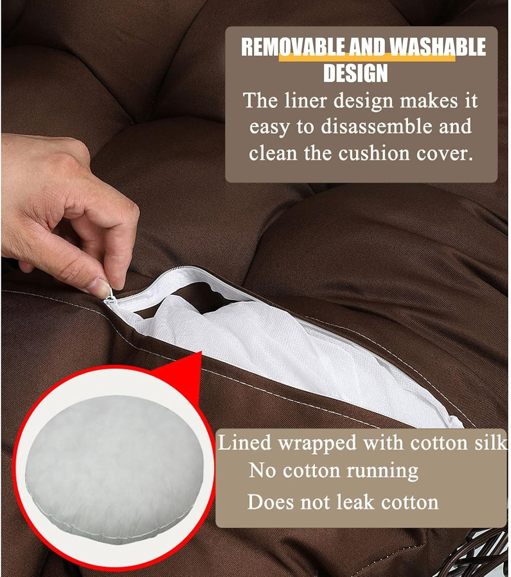 Egg Chair Cushion 125size (Diameter: 115cm) Thickened Hanging Chair Cushion, Excellent Elasticity, not Easily Deformed or collapsed; Zipper Design for Easy Removal and Washing.