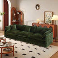 SoarFlash Chenille Sectional Sofa, Comfy Modular Loveseat Sofa, Modern 3-Seat Couch Deep Seat Sofa Set for Living Room,Green