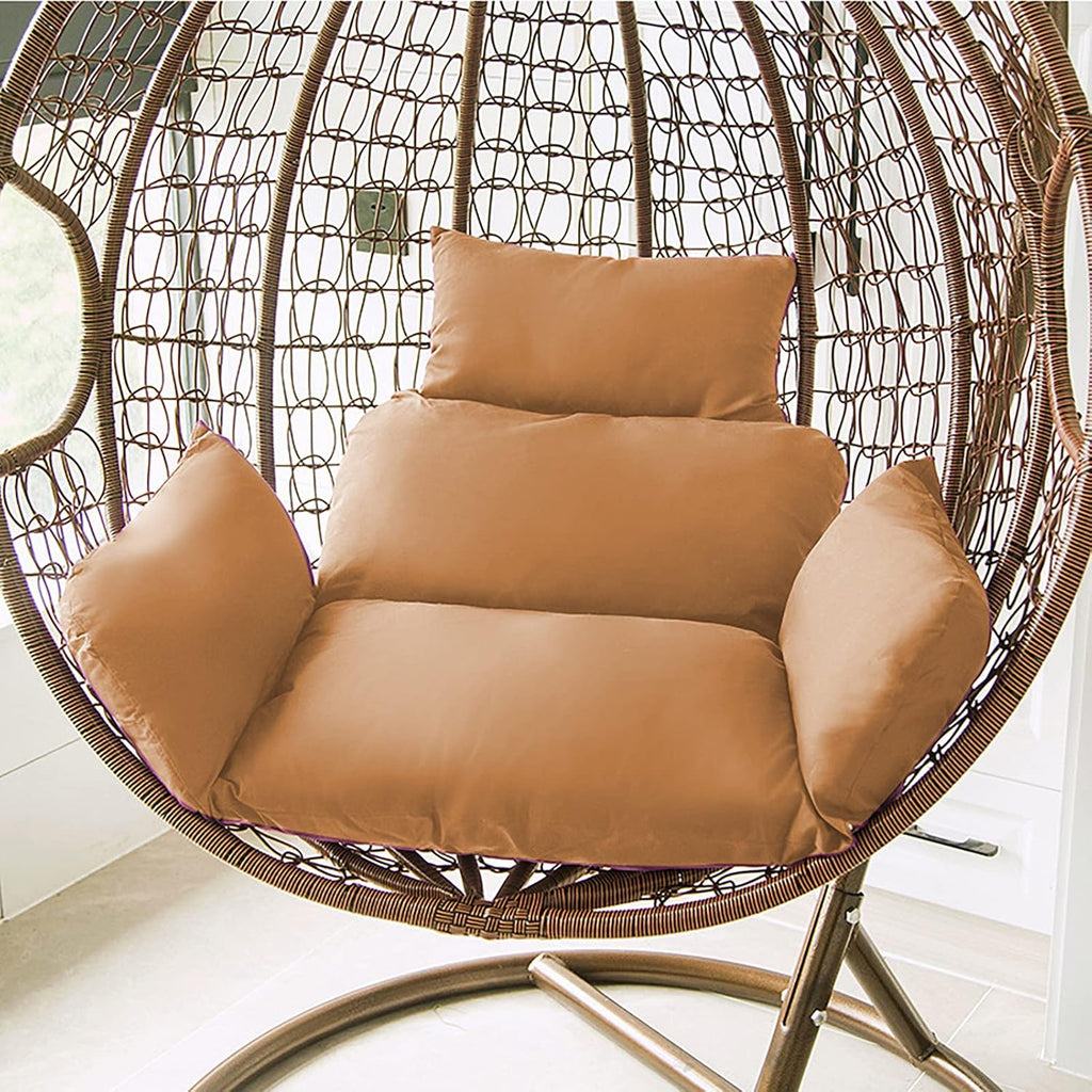 HUHJYUGE Egg Chair Cushion Replacement, Hanging Chair Cushion Only, Swing Cushion Outdoor, with Headrest, Zipper, Detachable, Skin-Friendly, Comfy, for Patio Garden