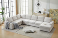 Ball & Cast 147' L-Shaped Sectional Couch for Living Room with Reversible Chaise & Removable Back Cushions,7 Seat Linen Upholstered Convertible Sectional Sofa Set,DIY Combination,for Home,Office,Beige