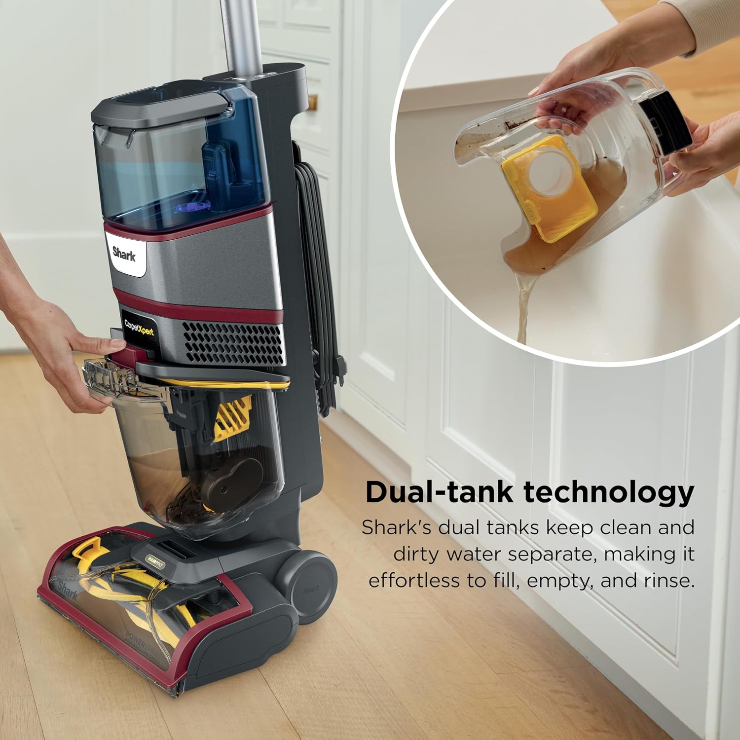 Shark CarpetXpert HairPro | Upright Carpet & Area Rug Cleaner | Carpet Shampooer | Perfect for Pets, Hair Pickup & Tough Odor Removal | Magenta | EX221BRN