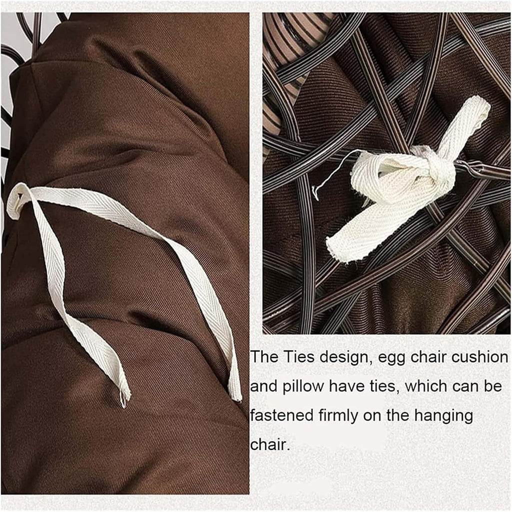 Double Egg Chair Cushion, 59x43 Inch/67x47 Inch, Thickened Waterproof Removable Double Hanging Egg Swing Chair Cushions, Outdoor Patio Hanging Basket Chair Cushions