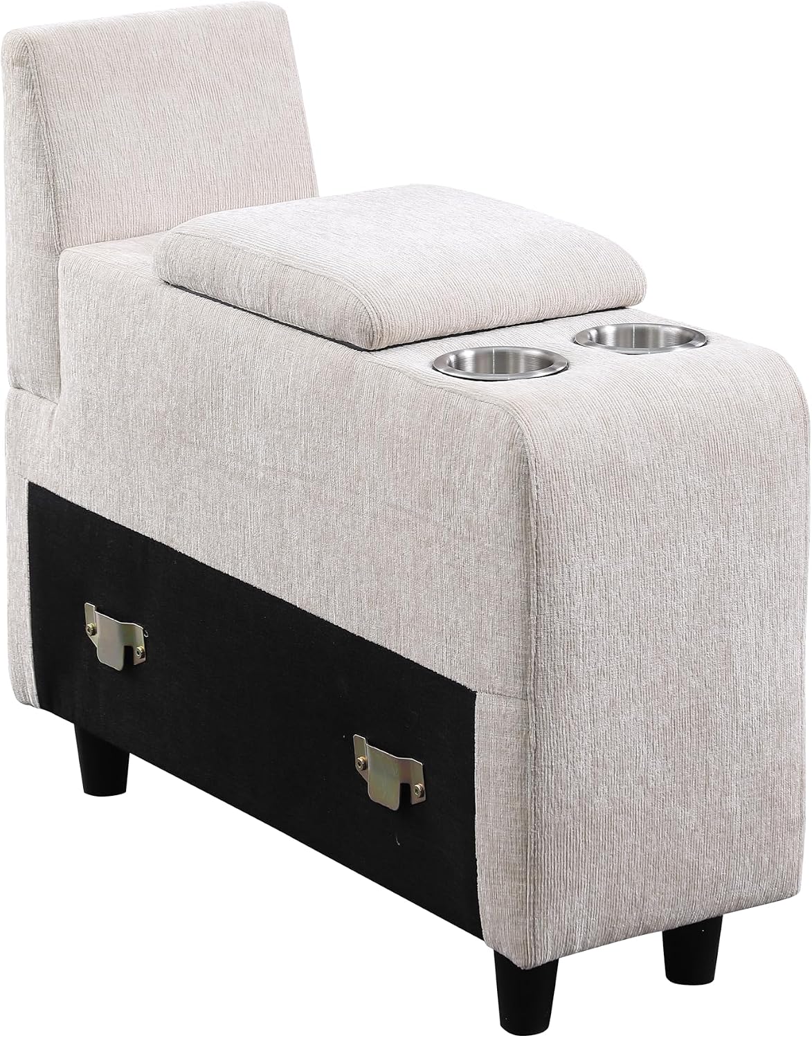 Ball & Cast 127' L-Shaped Sectional Couch with Movable Ottoman&6 Throw Pillow,7 Seat Chenille Upholstered Sofa W/2 Cup Holder,USB Port&Hidden Storage Box,DIY Combination,for Livingroom,Apartment,Beige
