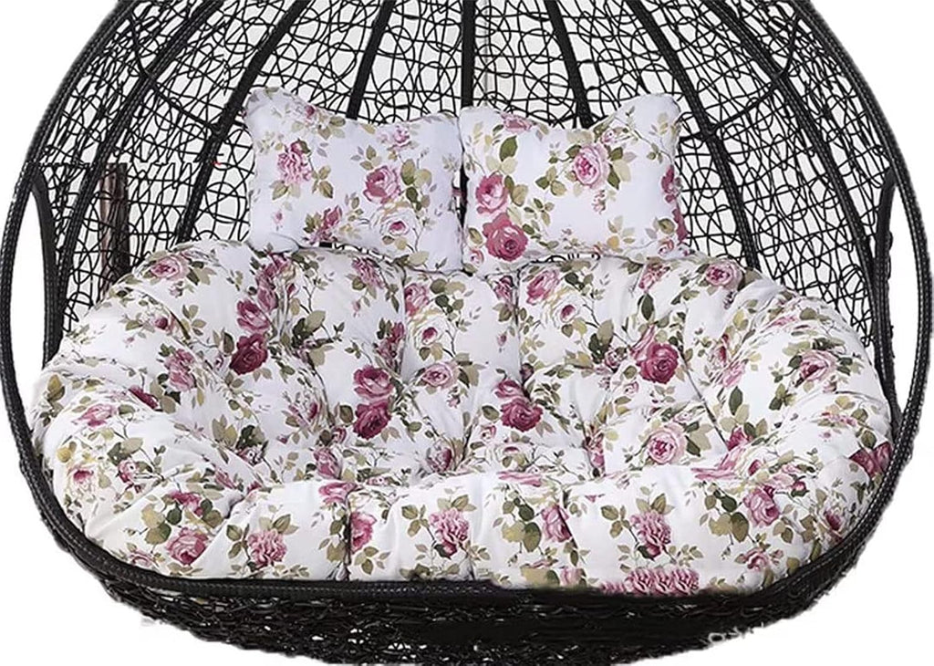 Replacement Double Egg Chair Cushion Outdoor Patio Wicker Loveseat Hanging Swing Egg Chairs for 2 Persons, Ideal for Patio, Backyard, Balcony - Hammock Swing Chair Cushion