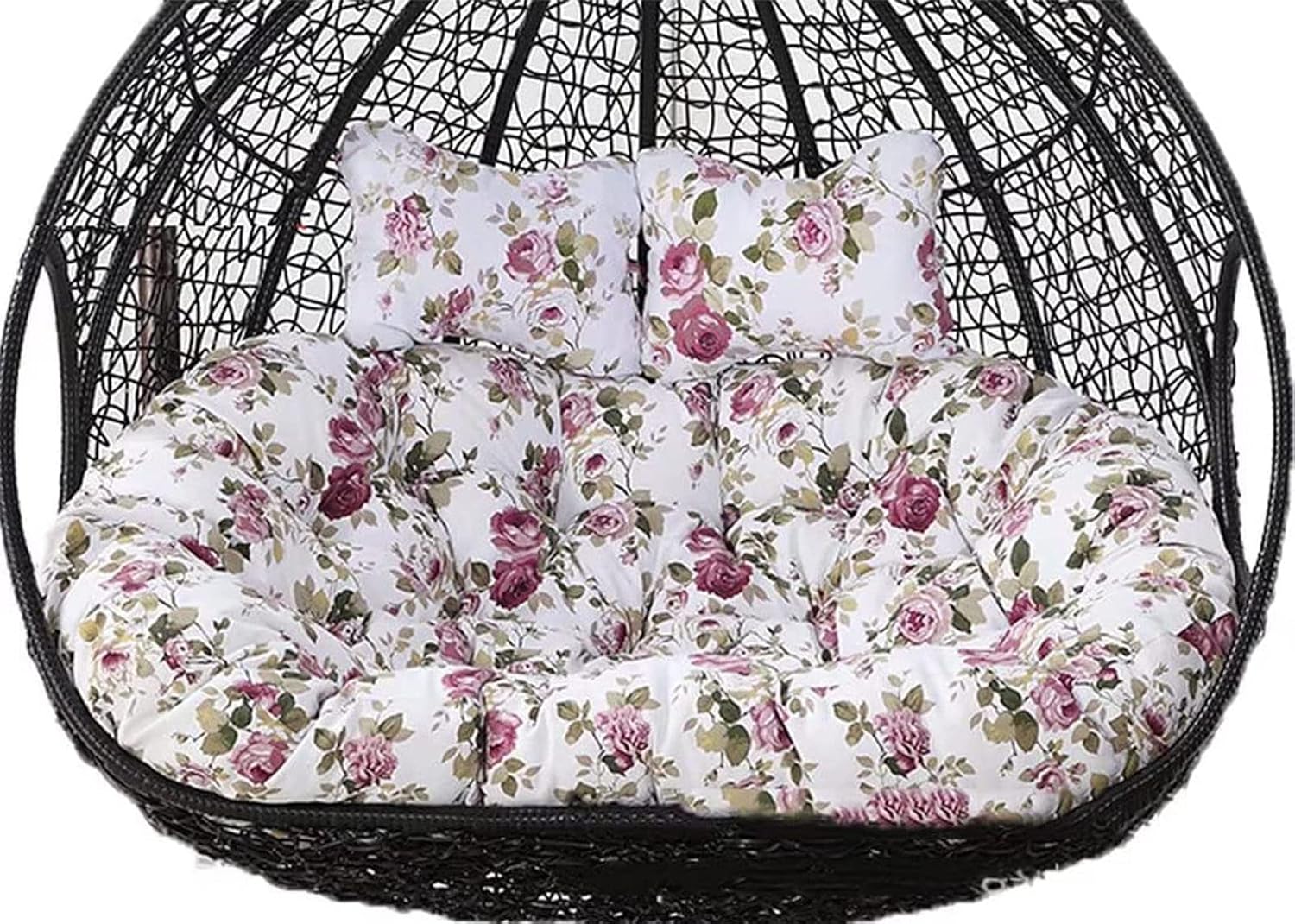 Replacement Double Egg Chair Cushion Outdoor Patio Wicker Loveseat Hanging Swing Egg Chairs for 2 Persons, Ideal for Patio, Backyard, Balcony - Hammock Swing Chair Cushion