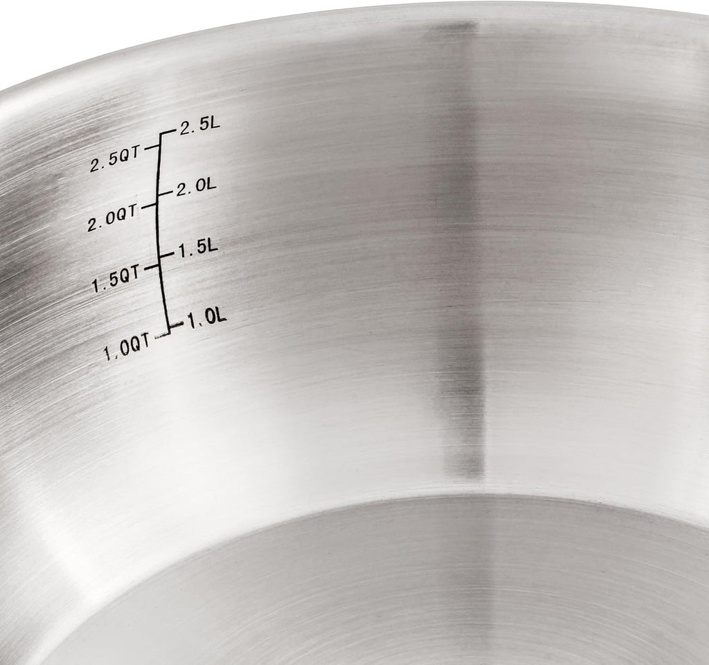 BergHOFF Belly Shape 18/10 Stainless Steel 4Pc Cookware Set, Metal Lids, Fast, Evenly Heat, Induction Cooktop Ready