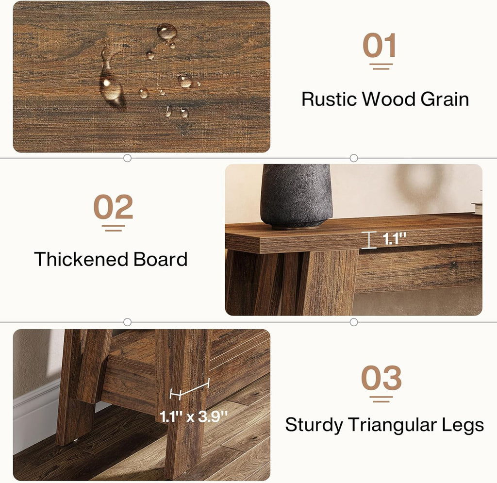 Tribesigns 41.3-Inch Farmhouse Entryway Table, 2-Tier Narrow Console Table Behind The Couch, Entryway Furniture with Storage for Small Spaces, Living Room, Hallway, Foyer, Rustic Brown