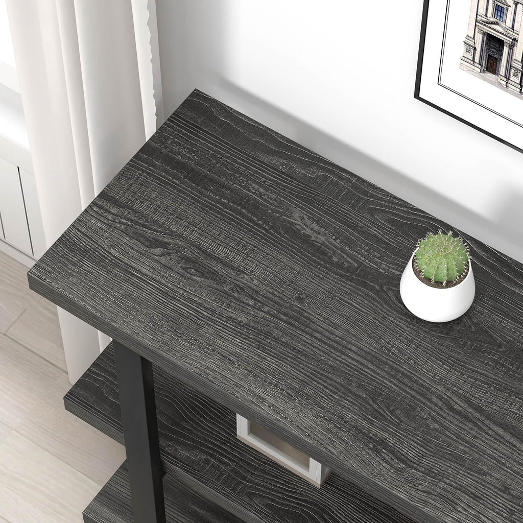 FOLUBAN Entryway Table, Wood Sofa Table with Storage Shelves for Living Room, Modern Console Table for Hallway, Entrance, or Behind Couch, Dark Gray, 47 Inch