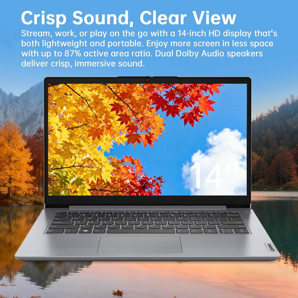 Lenovo IdeaPad 1 1i 14' Laptop with 1-Year Microsoft 365, Intel Processor, 8GB RAM, 128GB eMMC + 512GB SSD, SD Card Reader, Privacy Camera, Long Battery Life, with Accessories, Win 11 Pro