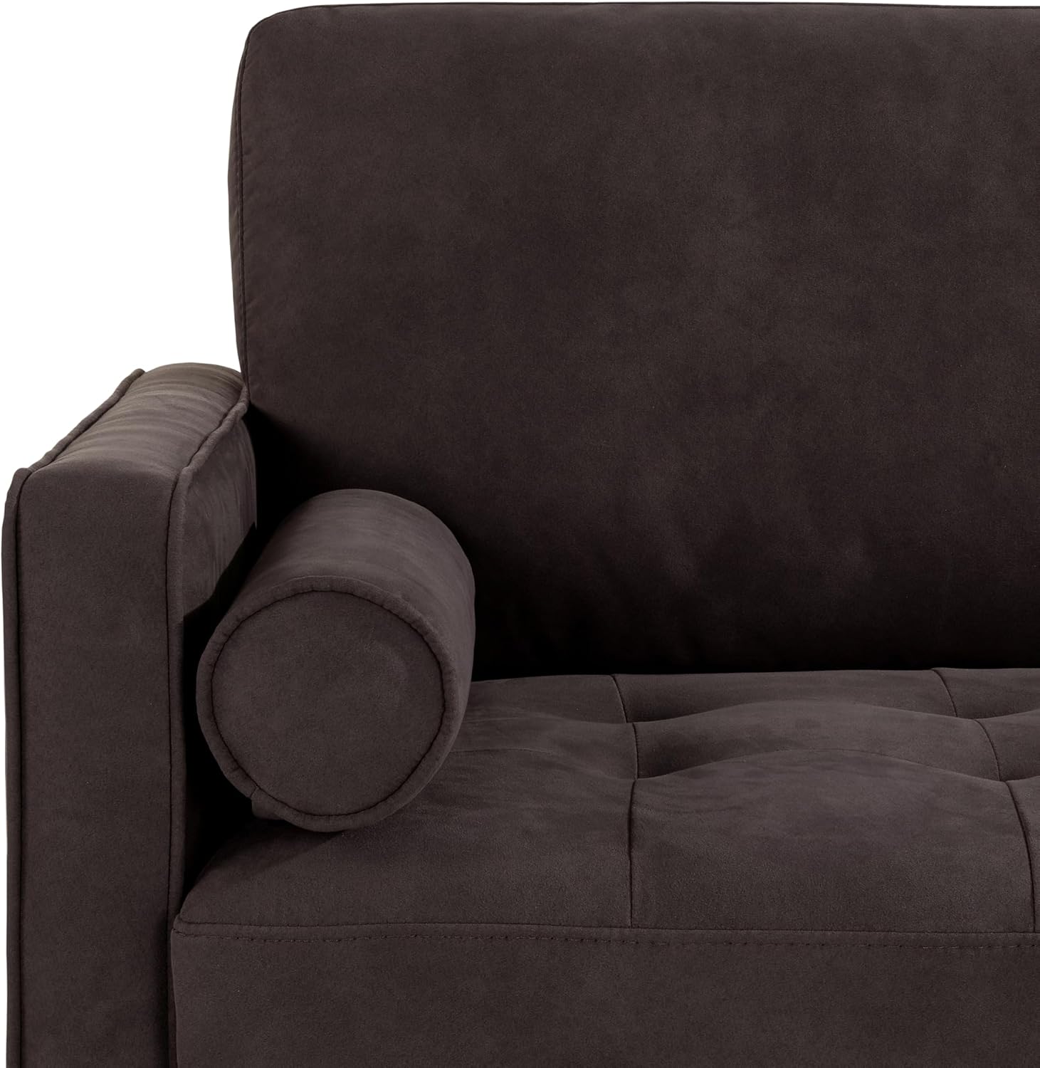 Studio Living® Lexington 75.6' Sofa, Modern Design, Pocket Coil Comfort, Easy Assembly, Faux-Suede Fabric, Charcoal