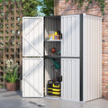 AECOJOY Outdoor Storage Cabinet Waterproof, Large Tall Vertical Outdoor Cabinets Waterproof with Shelves, Lockable Storage Cabinet Metal Storage Shed Weatherproof Garden Sheds & Outdoor Storage White