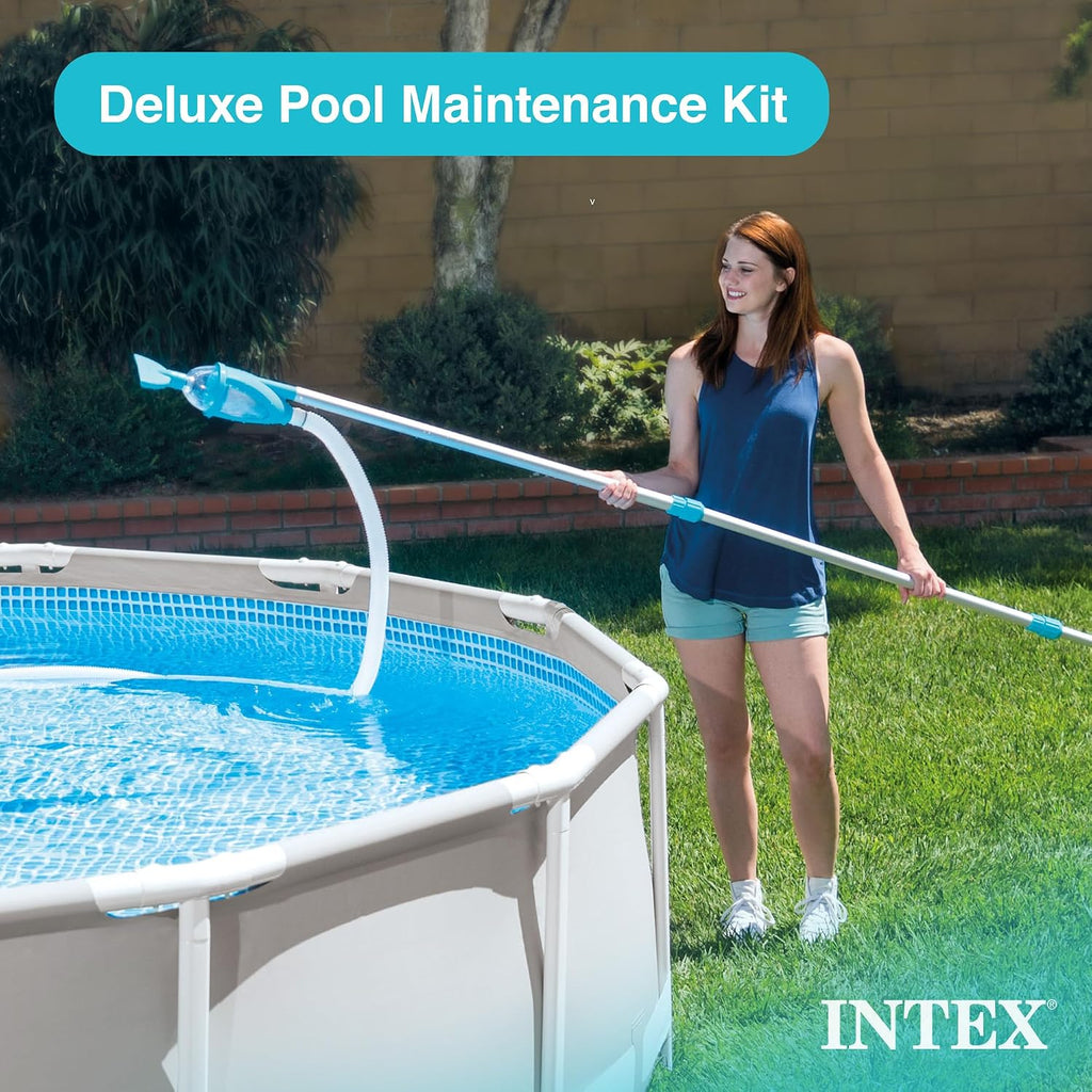 Intex Ultra XTR Heavy Duty Rectangular Above Ground Swimming Pool with Complete Set of Maintenance Kit, Ladder, and Sand Filter Pump, Gray