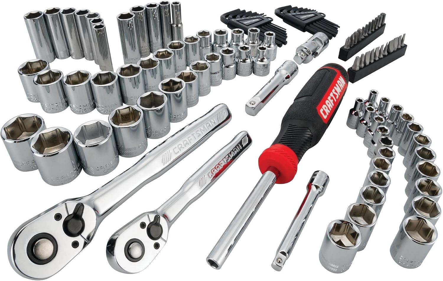 CRAFTSMAN Mechanic Tool Set, 104 Pieces, Includes 20.5' Drawers, 3-Compartments (CMMT45068)