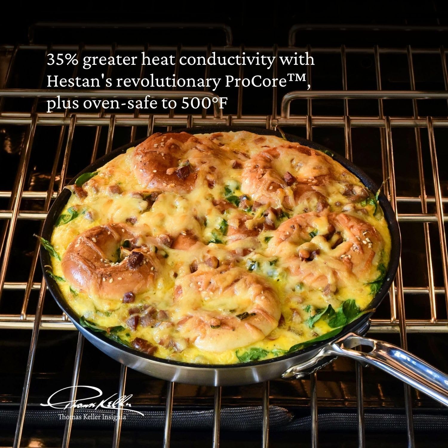 Thomas Keller Insignia by Hestan - Stainless Steel Frying Pan Set with TITUM Nonstick System, Induction Cooktop Compatible, Made without PFOAs (8.5' & 11')