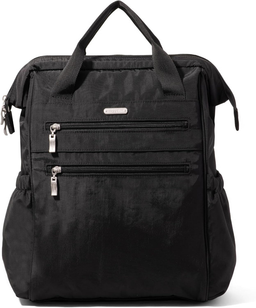 Baggallini City Scape Backpack - 15'x11' Lightweight Work Travel Bag w/Luggage Sleeve & RFID