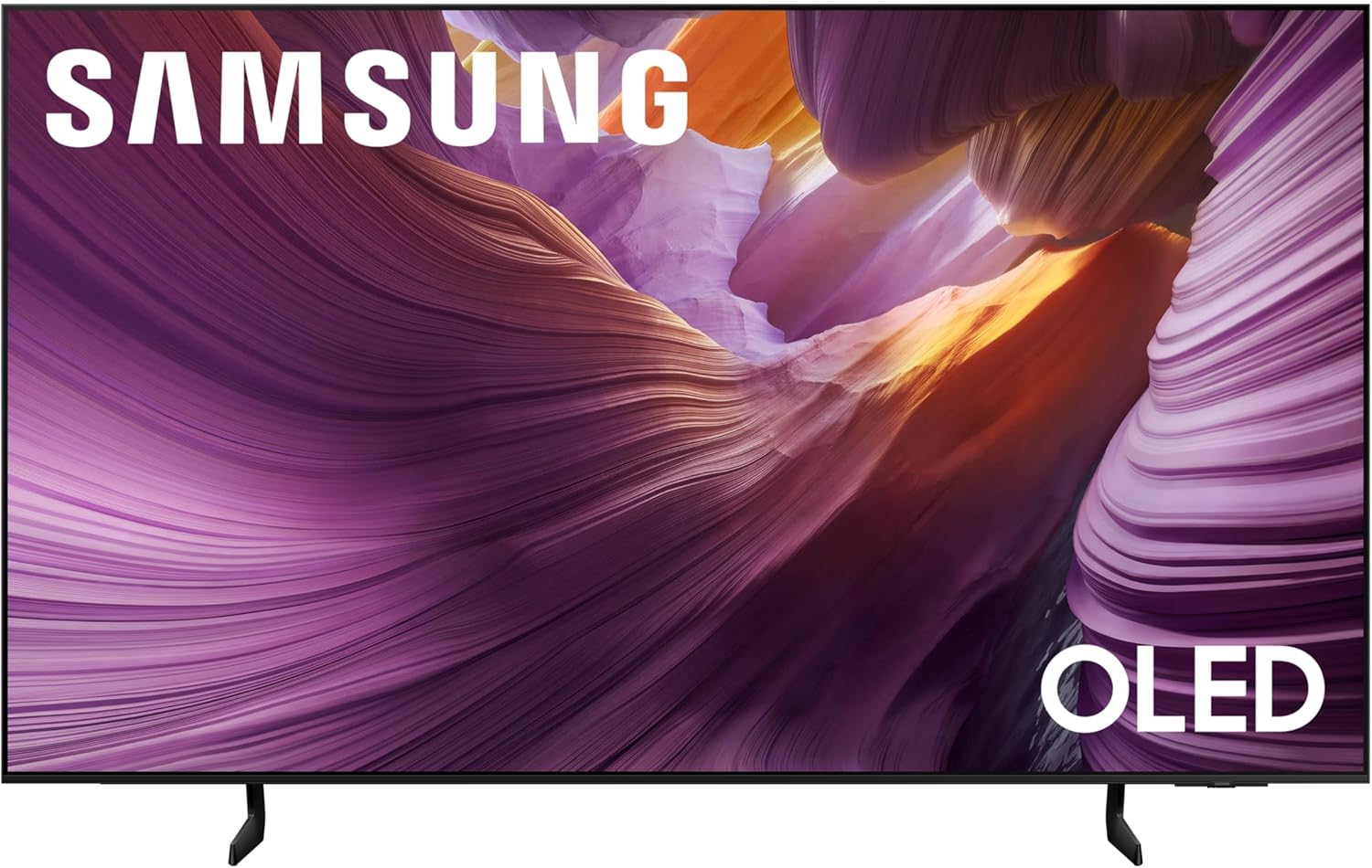 Samsung QN55S85FAFXZA 55 Inch OLED HDR 4K Smart TV with a Walts TV Medium Full Motion Mount for 32'-65' TVs and Amber Protection 3-Outlet-Surge Surge Protector (2025)
