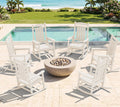 KINGYES Oversized HDPE Patio Rocking Chair Set of 6, Outdoor Rocking Chairs Porch Rocker for Adults, White