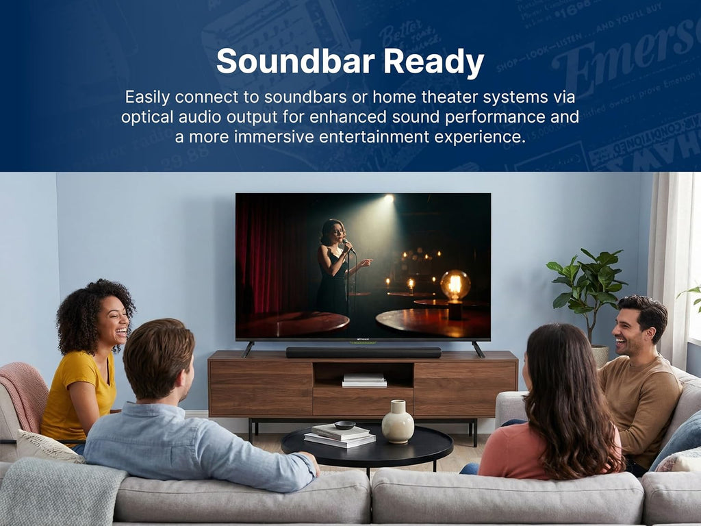 Emerson ETS-5000KA 50' Class 4K UHD Smart TV with Full HDR | Ultra HD 2160p LED Display, Built-in Digital Tuner, HDMI & USB Inputs, Voice Control Compatible, Sleek Design for Home Entertainment