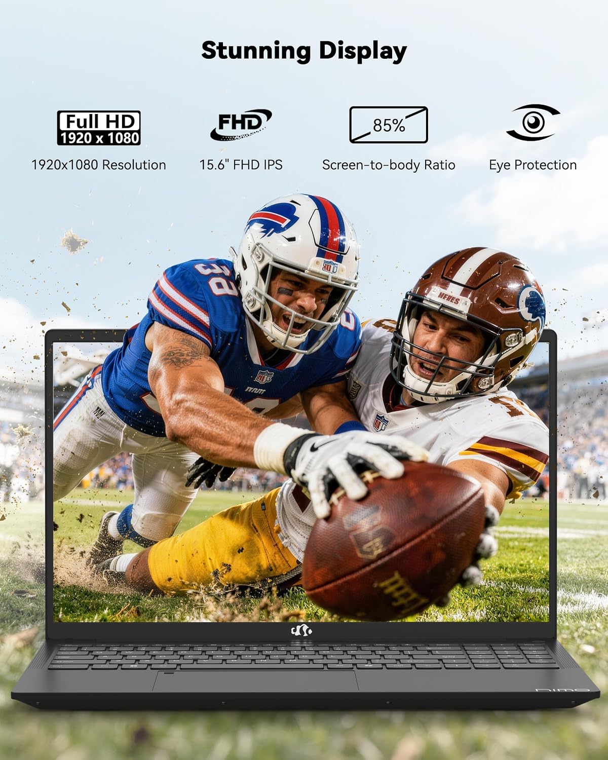 NIMO 15.6'' IPS FHD-Laptop, 16GB RAM 512GB SSD AMD Ryzen 5(Beat i5-1135G7, 4 Cores Up to 3.7GHz) Student Computer with 2 Years Warranty, 65W Type-C, Fingerprint, Backlit Keyboard, BT5.2, Numpad
