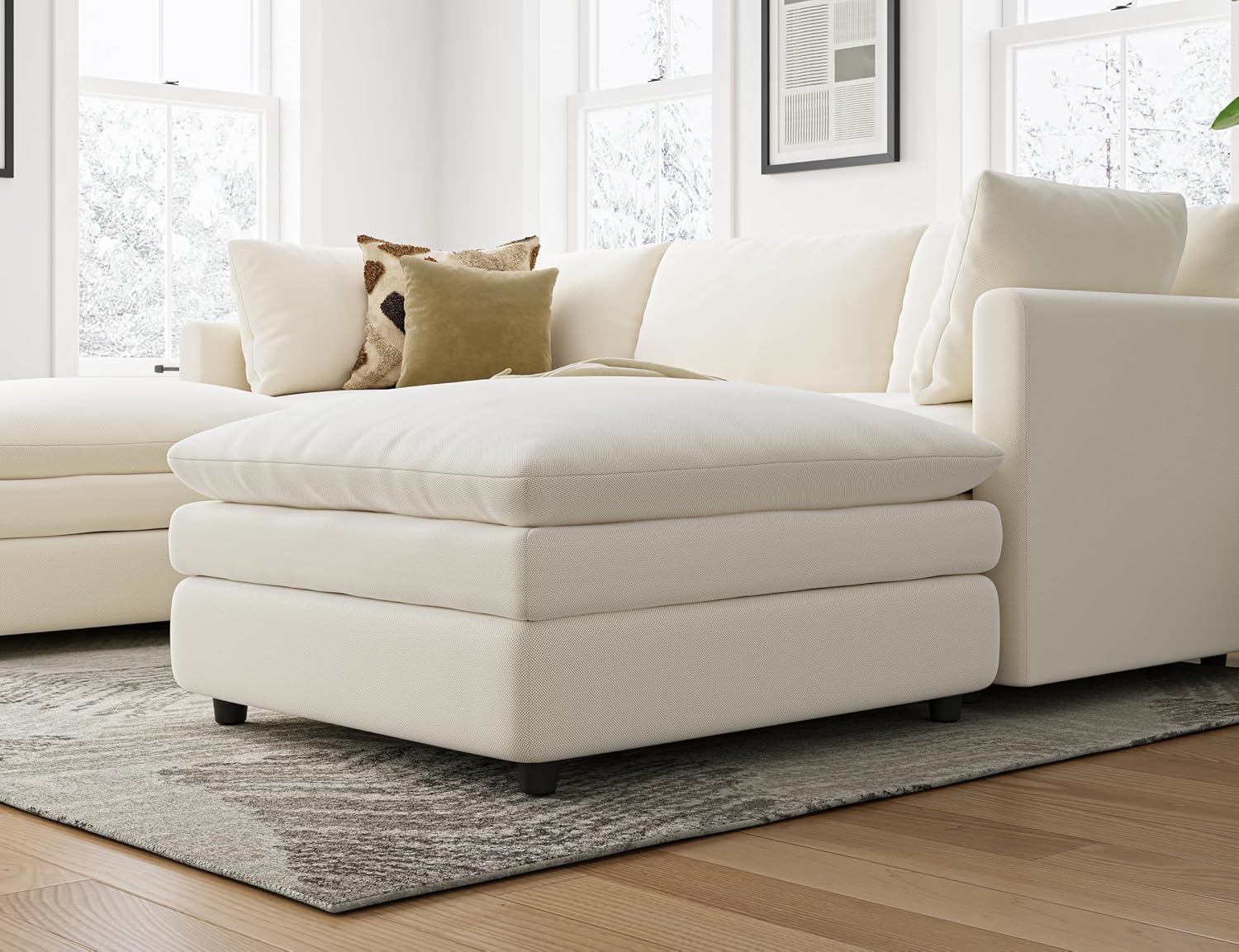 Sectional Couches for Living Room U Shaped Cloud Couch with Ottoman Deep Plush 5 Seats Sofa Modern Sofa for Apartment