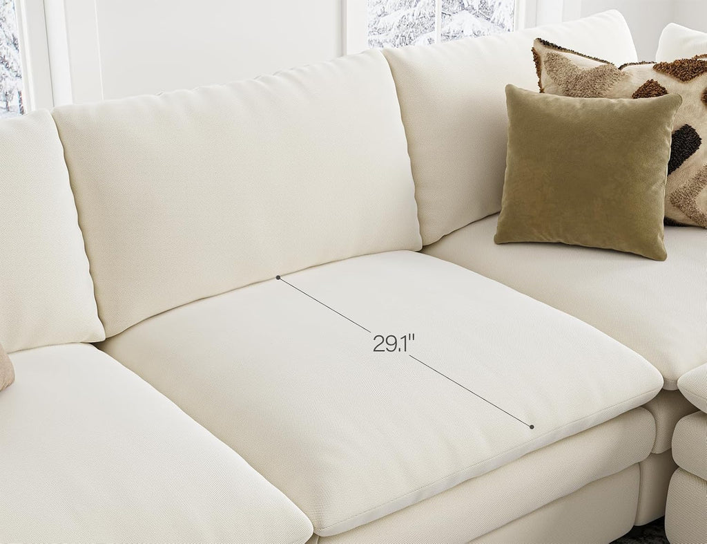 Txtin's Cloud Couches for Living Room L Shaped Sectional Couch with Ottoman Deep Plush 4 Seats Sofa Modern Sofa for Apartment
