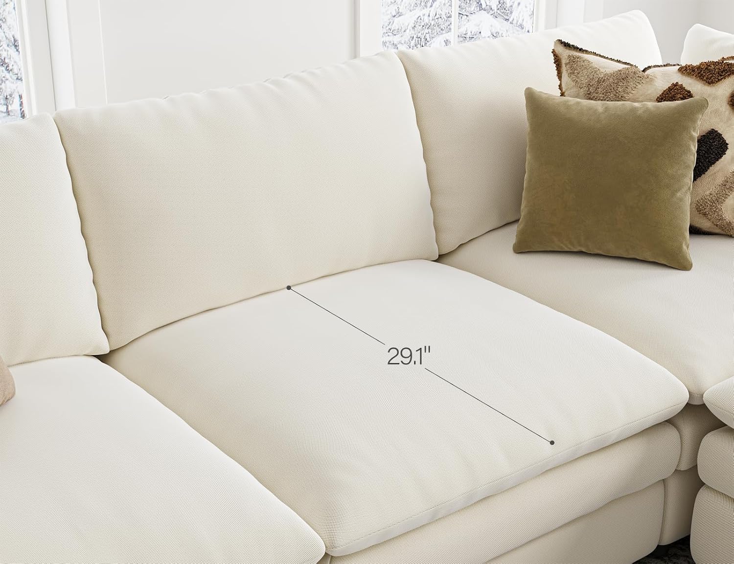 Txtin's Cloud Couches for Living Room L Shaped Sectional Couch with Ottoman Deep Plush 4 Seats Sofa Modern Sofa for Apartment