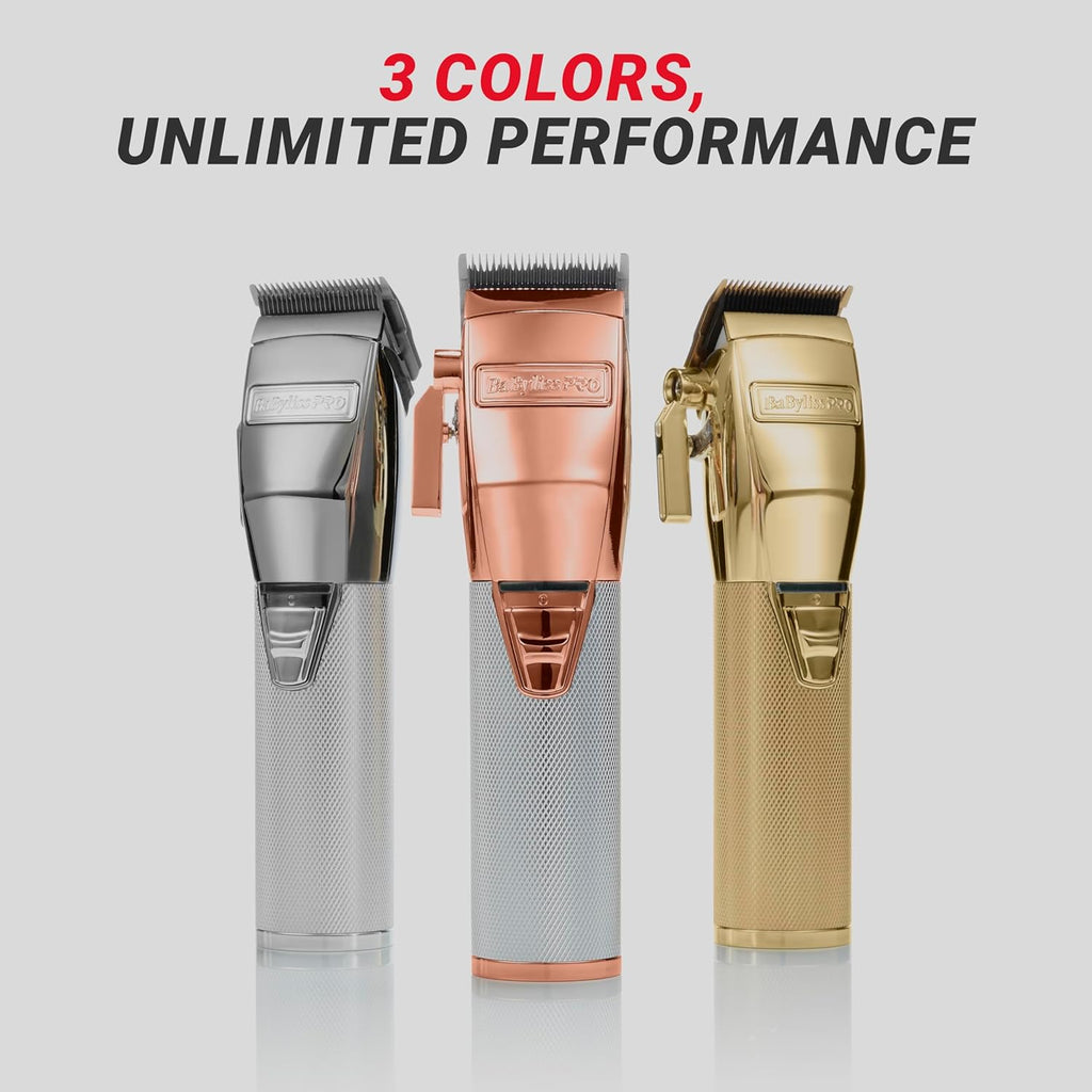 BaBylissPRO FX+ Professional Barber Cord/Cordless Hair Clippers for Men, All Metal, Lithium Battery with 3-Hour Runtime