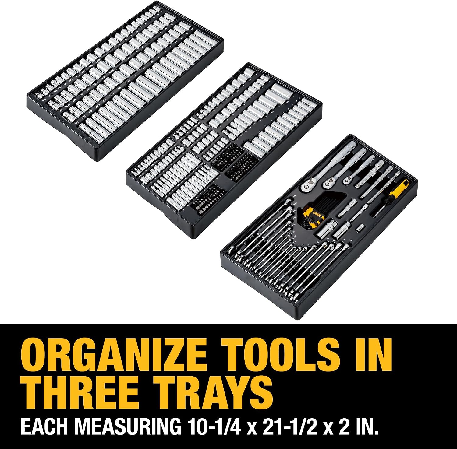 DEWALT Mechanics Tool Set, 1/4', 3/8', 1/2' Drive Tools and Combo Wrenches, 341 Piece (DWMT45341)