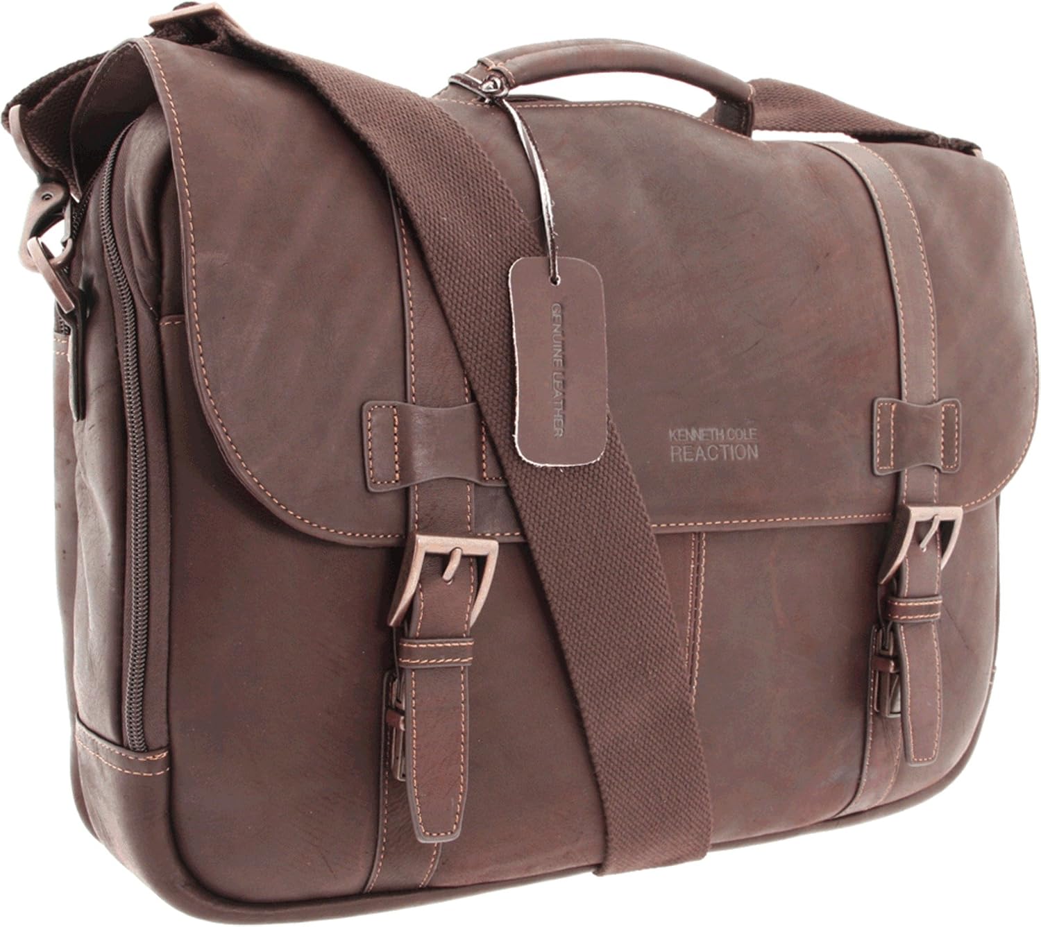 Kenneth Cole REACTION Show Business 16' Colombian Leather Business Laptop Portfolio Messenger Bag