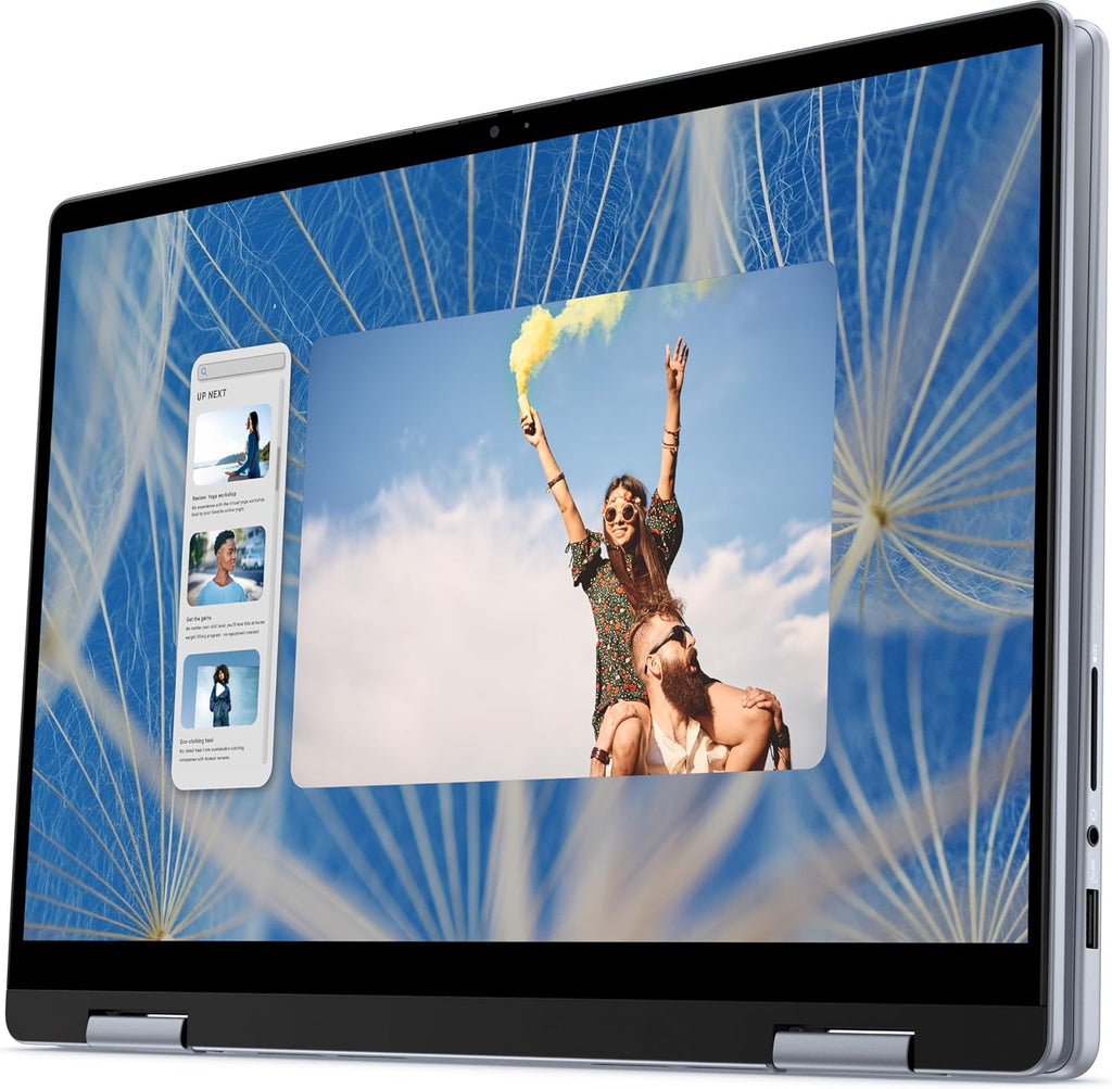 Dell 2025 Inspiron 14 2-in-1 14' WUXGA IPS Touch Laptop 6-Core AMD Ryzen 5 8640HS Radeon Graphics 16GB DDR5 512GB NVMe SSD USB-C w/DP WiFi AX BT Webcam HDMI1.4 Backlit KB Fingerprint Windows 11 Home