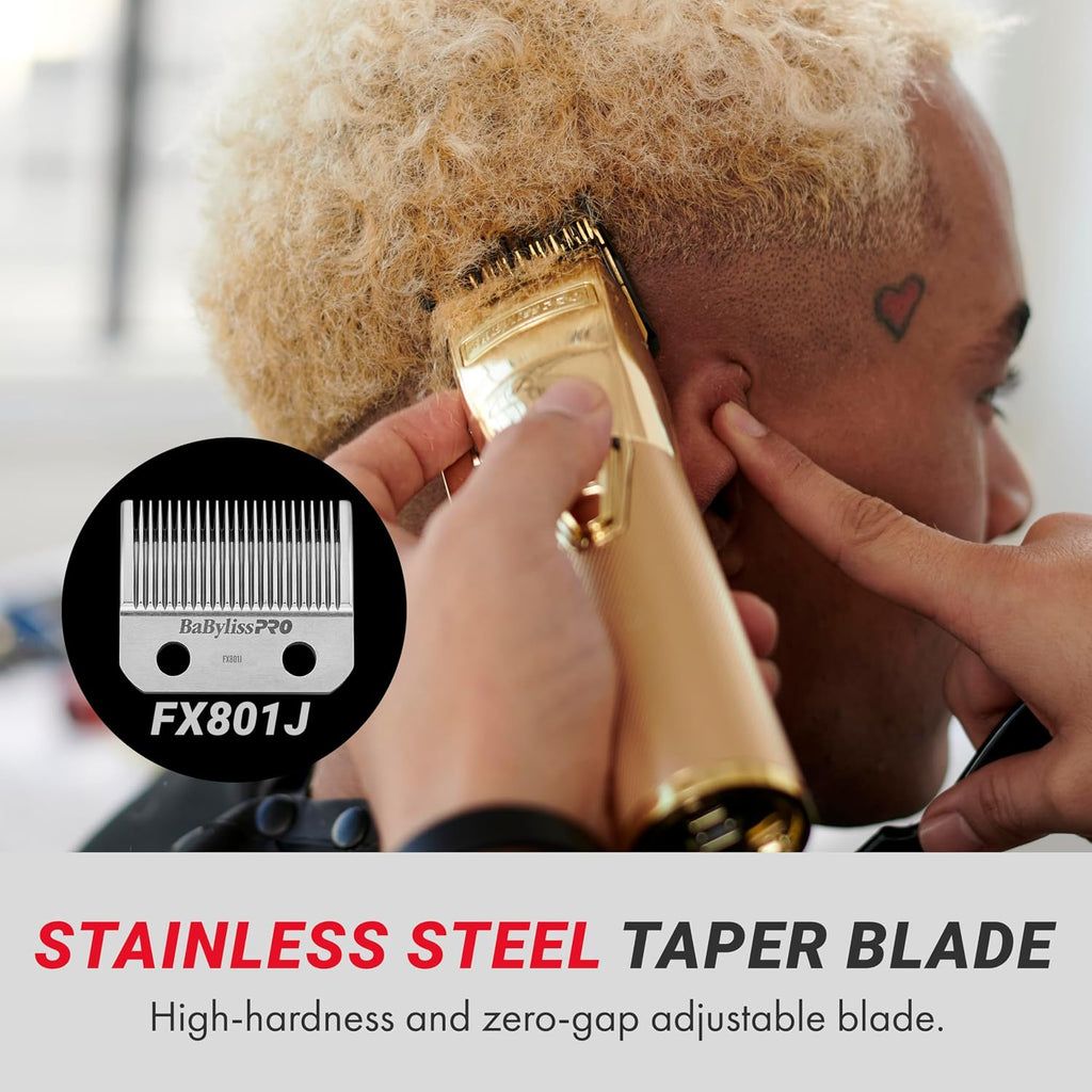 BaBylissPRO FX+ Professional Barber Cord/Cordless Hair Clippers for Men, All Metal, Lithium Battery with 3-Hour Runtime