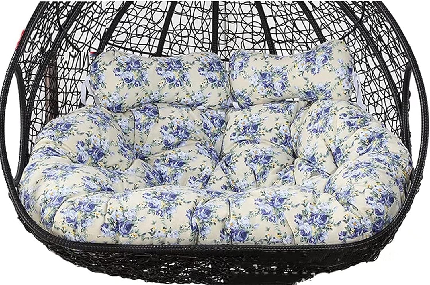 Replacement Double Egg Chair Cushion Outdoor Patio Wicker Loveseat Hanging Swing Egg Chairs for 2 Persons, Ideal for Patio, Backyard, Balcony - Hammock Swing Chair Cushion