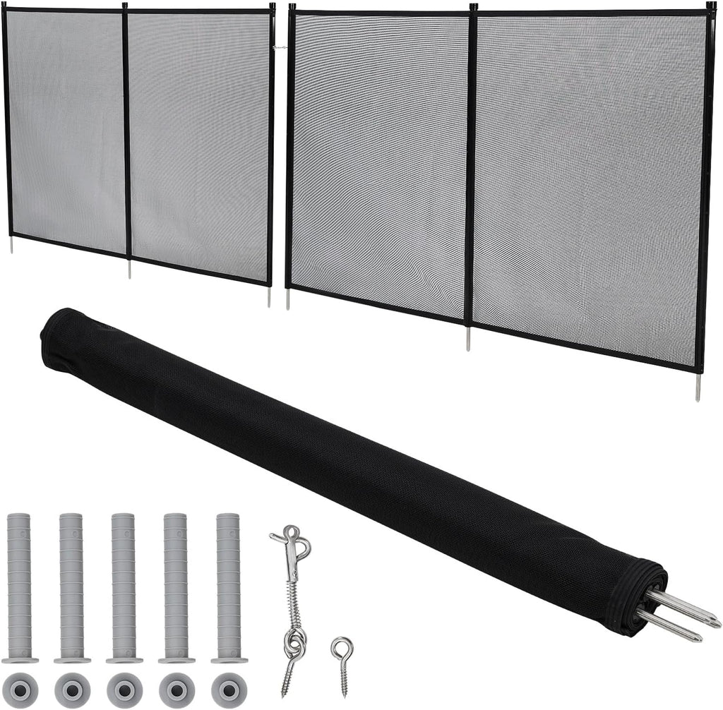 GarveeLife Pool Fence 4 ft x 12 ft, 320GSM Teslin Mesh with Stainless Steel Frame for Inground/Above Ground Pools, Swimming Pool Fence for Backyard Garden Pool Safety