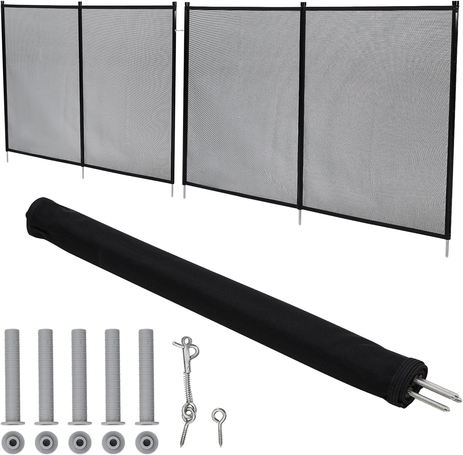 GarveeLife Pool Fence 4 ft x 12 ft, 320GSM Teslin Mesh with Stainless Steel Frame for Inground/Above Ground Pools, Swimming Pool Fence for Backyard Garden Pool Safety