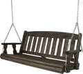 Amish Casual Heavy Duty Mission Treated Porch Swing, 6-Foot, Dark Walnut Stain, 8Ft Chains, Without Cups