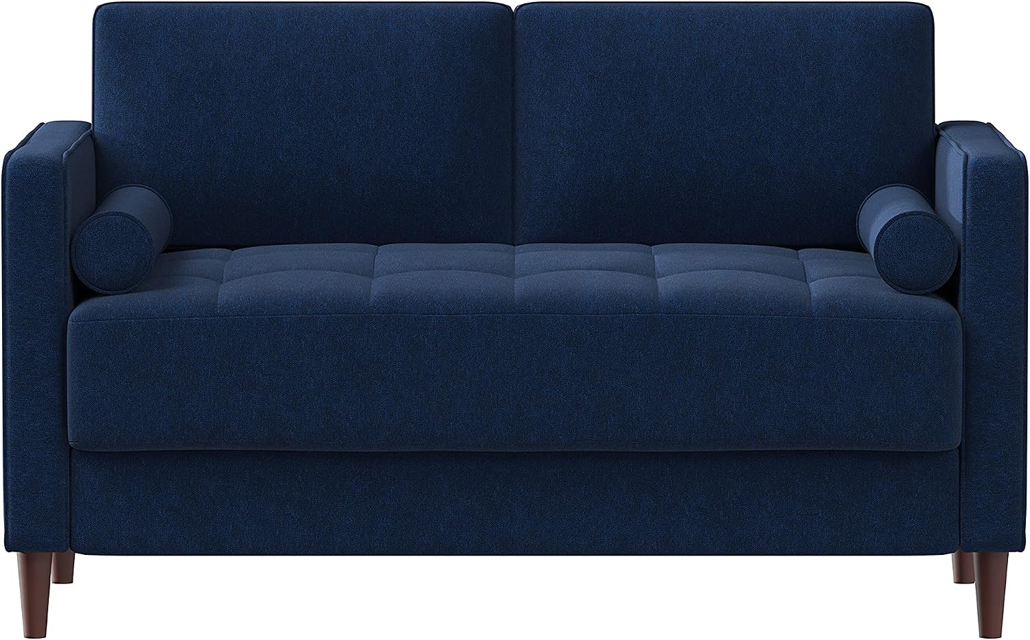 Studio Living® Lexington 52.4' Loveseat, Mid-Century Modern, Pocket Coil Comfort, Easy Assembly, Woven Fabric, Navy Blue