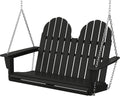 POLYWOOD® Vineyard Adirondack Chair Wood Swing, Black - Wooden Porch Swings Outdoor for Two