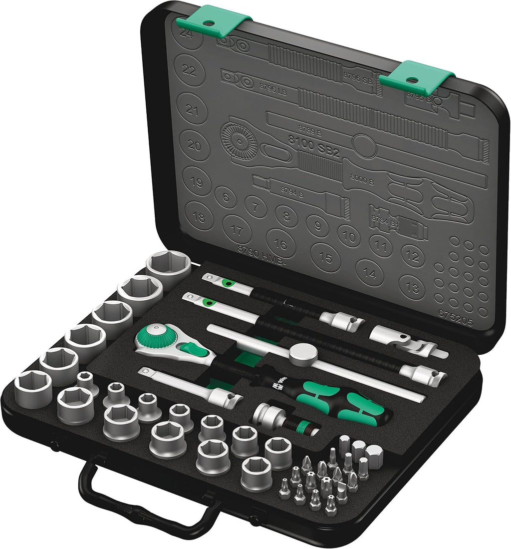 Wera - 5003594001 8100 SB 2 Zyklop 3/8' Metric Ratchet Set ( Piece of 43)