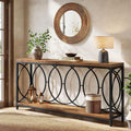 Tribesigns 70.9-Inch Extra Long Console Table, 2-Tier Industrial Table Behind Couch with Storage Shelf, Narrow Entryway Console for Living Room, Entryway, Hallway, Rustic Brown